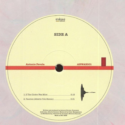 Antonio Fevola – ANWAX 001 (12", coloured, Analogue Network, 2026) Front Cover