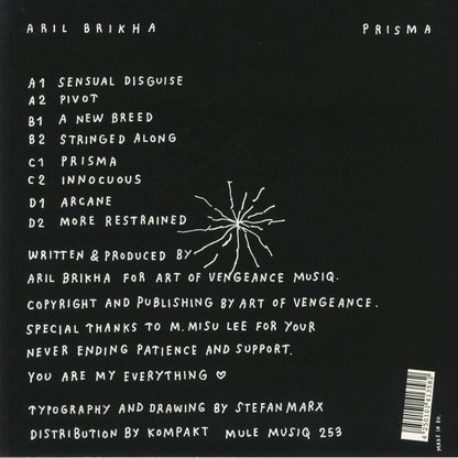 Aril Brikha – Prisma (2xLP, Mule Musiq, 2020) Back Cover