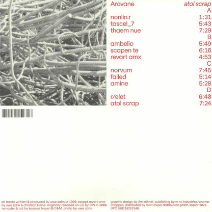 Arovane – Atol Scrap (2xLP, Clear, Keplar, 2026) Back Cover