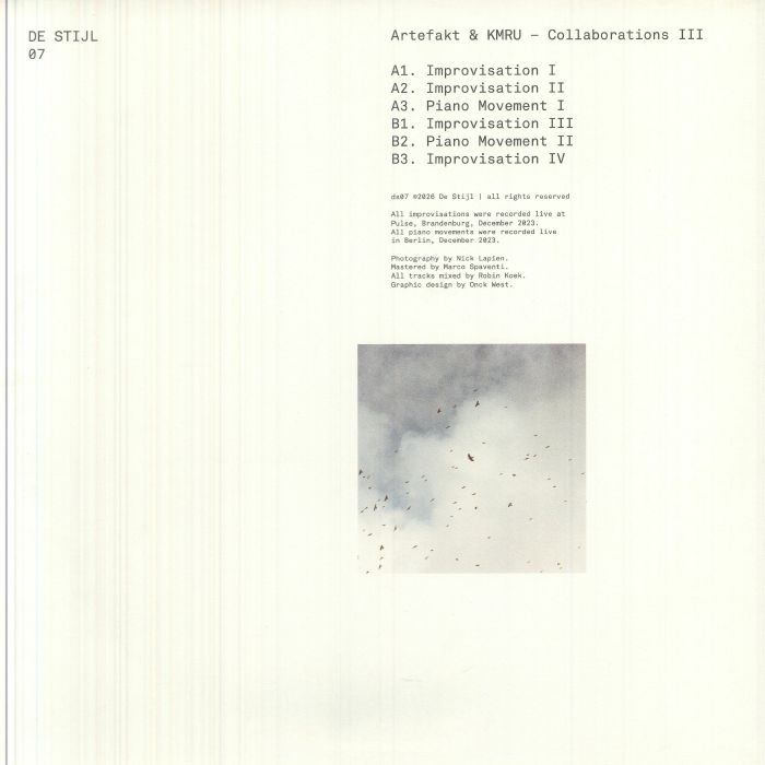 Artefakt & KMRU – Collaborations III (12", De Stijl, 2026) Back Cover