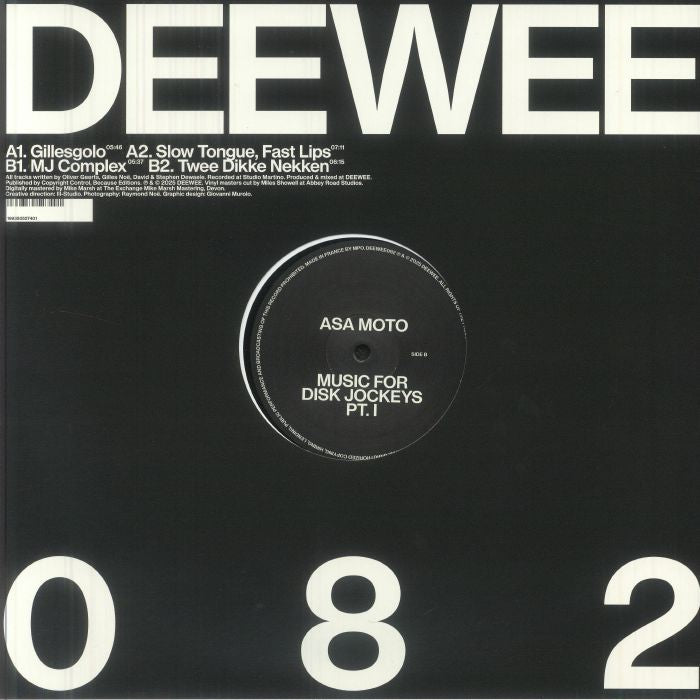 Asa Moto – Music For Disk Jockeys Pt. I (12", Deewee, 2025) Back Cover