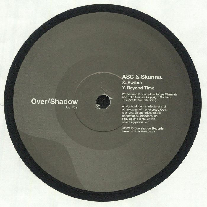 ASC Skanna – Switch / Beyond Time (12", Over/Shadow, 2025) Back Cover