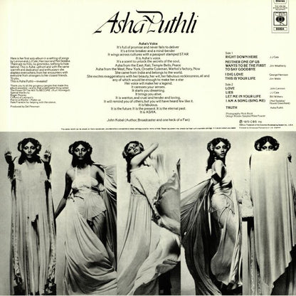 Asha Puthli – Asha Puthli  (LP, Blue, Mr Bongo, CBS, 2021) back cover