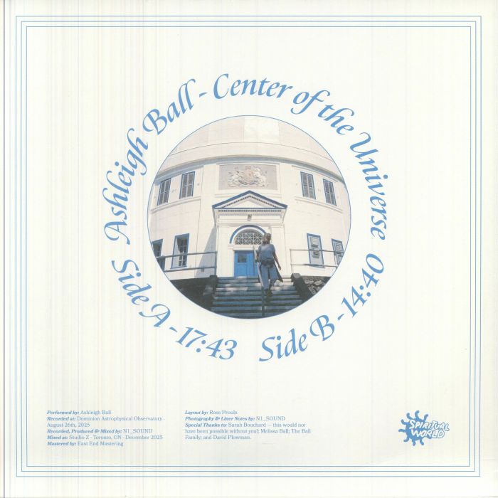Ashleigh Ball – Center of the Universe (LP, Spiritual World, 2026) Back Cover