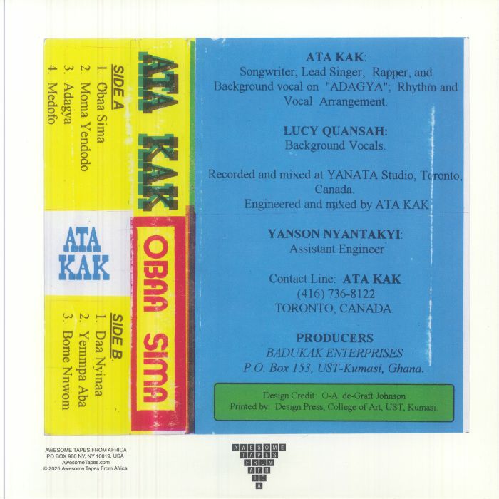 Ata Kak – Obaa Sima (LP, Gatefold, Awesome Tapes From Africa, 2025) Back Cover