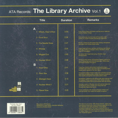 ATA Records – The Library Archive Vol. 1 (LP, ATA Records, 2020) Back Cover