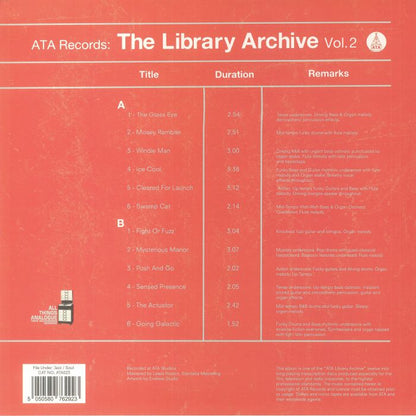 ATA Records – The Library Archive Vol. 2 (LP, Crystal Clear, ATA Records, 2021) Back Cover