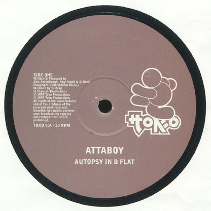 Attaboy – Autopsy In B Flat (12", Toko Records, 2025) front cover
