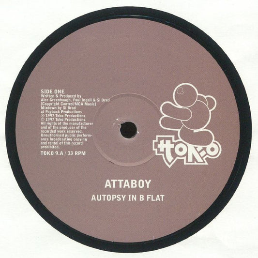 Attaboy – Autopsy In B Flat (12", Toko Records, 2025) front cover