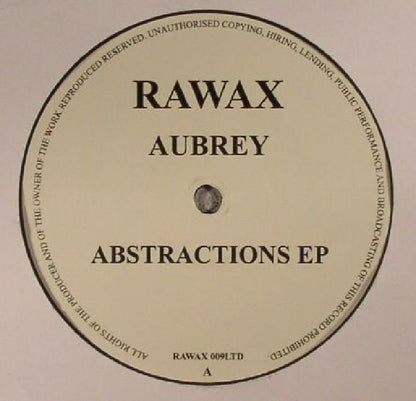 Aubrey – Abstractions EP (12", Rawax, 2015) Front Cover