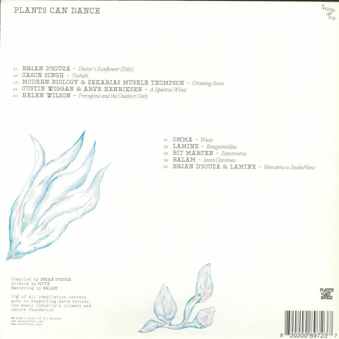 Auntie Flo / Various – Plants Can Dance (LP, white 26 page booklet, A State Of Flo, 2026) Back Cover