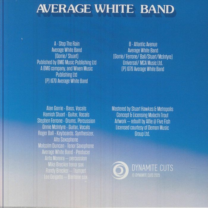 Average White Band – Stop The Rain (7", Dynamite Cuts, 2025) back cover