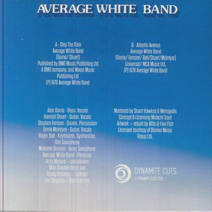 Average White Band – Stop The Rain (7", Dynamite Cuts, 2025) back cover