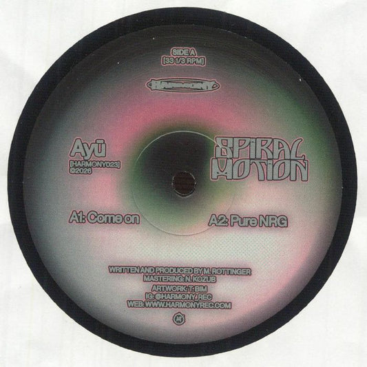 Ayū – Spiral Motion (12", Harmony Rec., 2026) Front Cover