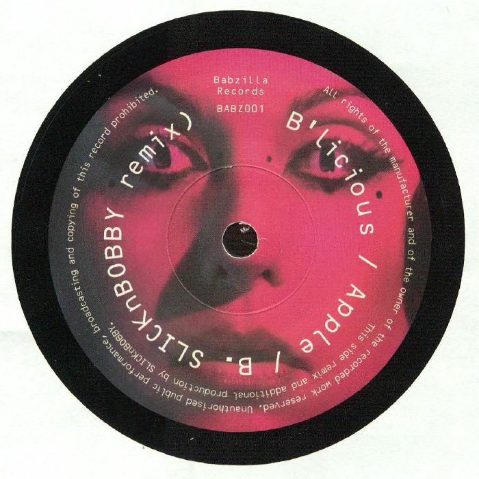 B'LICIOUS / Slicknbobby – Apple (7", Babzilla, 2026) Back Cover