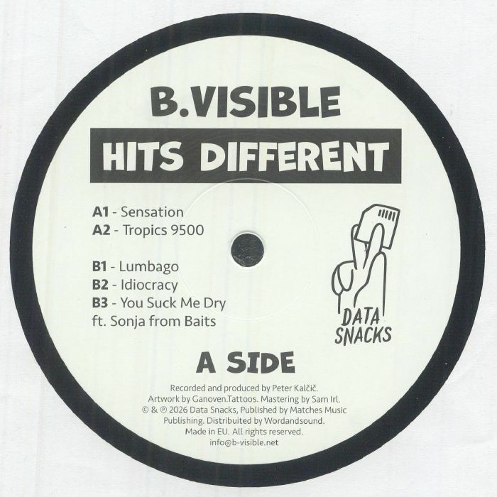 B Visible – Hits Different (12", Data Snacks, 2026) Front Cover