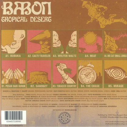 Babon – Tropical Desert (LP, Wonderwheel Recordings, 2025) Back Cover