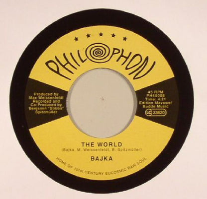 Bajka – The World / Invisible Joy (7", Philophon, 2016) Back Cover