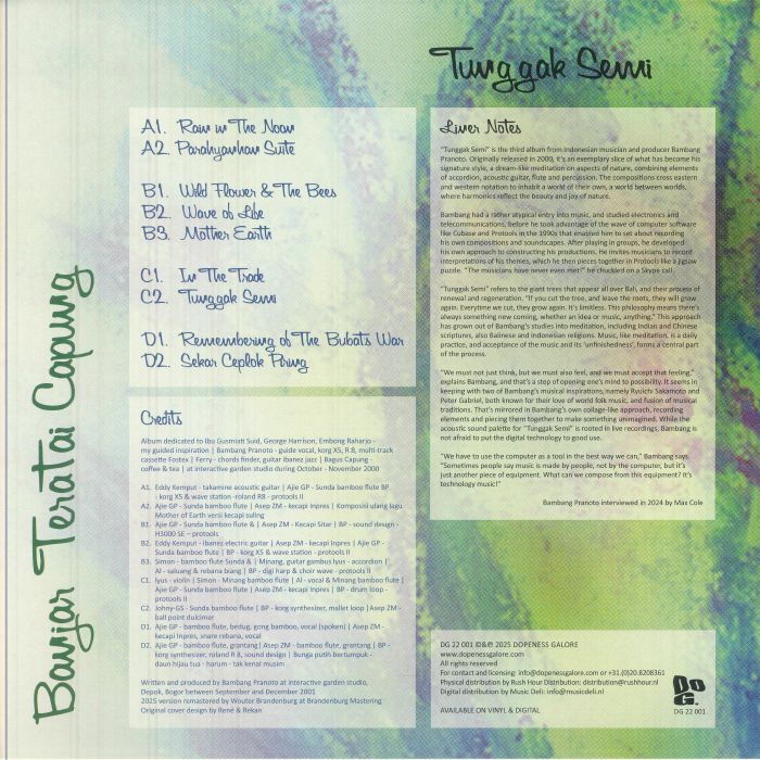 Banjar Teratai Capung – Tunggak Semi (2xLP, Dopeness Galore, 2025) Back Cover