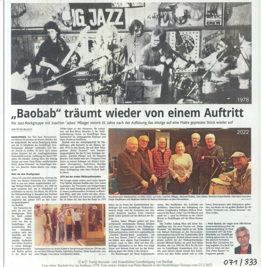 Baobab – Keine Nummer (7", Tramp Records, 2025) image 01