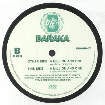 Baraka – A Million And One (12", Kniteforce Records, 2022) Back Cover