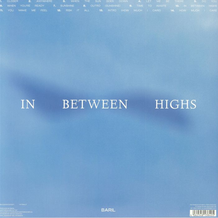 Baril – In Between Highs (LP, Intercept, 2026) Back Cover