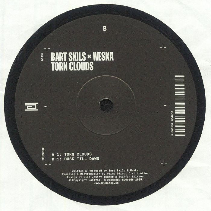Bart Skils X Weska – Torn Clouds (12", Drumcode, 2025) back cover