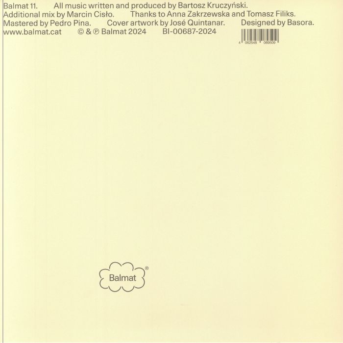 Bartosz Kruczyński – Dreams & Whispers (LP, Yellow, Balmat, 2026) Back Cover