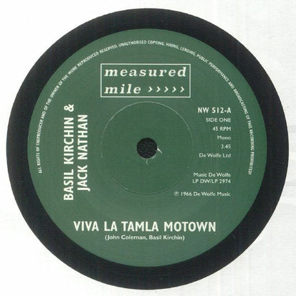 Basil Kirchin & Jack Nathan / Alan Parker & William Parish – Viva La Tamla Motown / Main Chance (7", Measured Mile, 2025) front cover