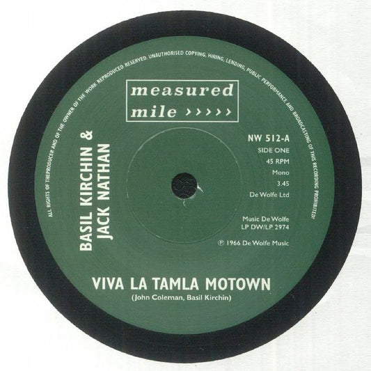 Basil Kirchin & Jack Nathan / Alan Parker & William Parish – Viva La Tamla Motown / Main Chance (7", Measured Mile, 2025) front cover