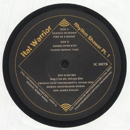 BDF Elektro Meets Soothsayers Horns – Ital Warrior Rhythm Shower (12", Ital Counselor, 2025) Back Cover