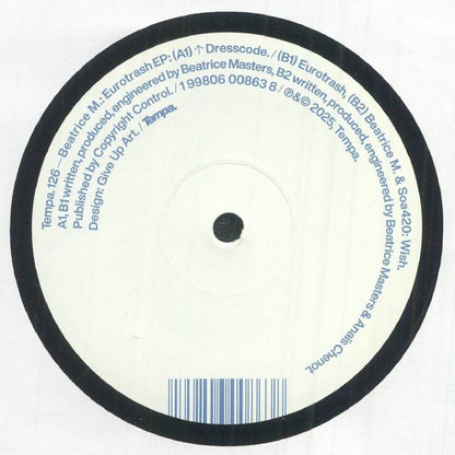 Beatrice M. – Eurotrash EP (12", Tempa, 2025) Back Cover