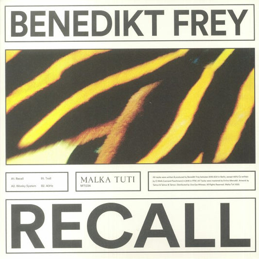 Benedikt Frey – Recall (12", Malka Tuti, 2023) Front Cover