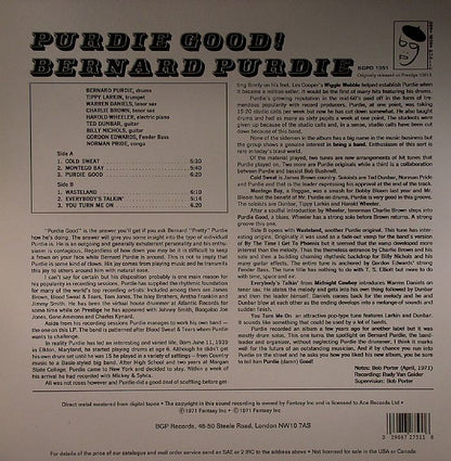 Bernard Purdie – Purdie Good! (LP, BGP Records, 1993) Back Cover