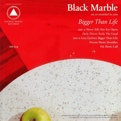 Black Marble – Bigger Than Life (LP, Red, Sacred Bones Records, 2019) Back Cover