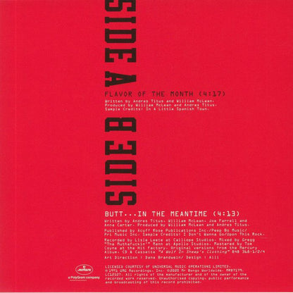 Black Sheep – Flavor Of The Month (7", Mr Bongo, 2020) Back Cover