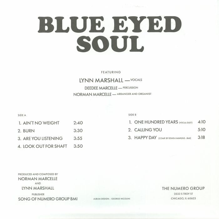 Blue Eyed Soul – You Ain't No Weight (LP, Numero Group, 2025) Back Cover