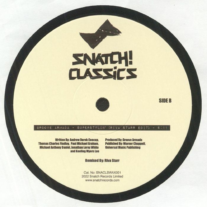 Bob Sinclar Groove Armada – I Feel For You / Superstylin' (Remixes) (12", Snatch! Classics, 2022) Back Cover