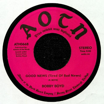 Bobby Boyd – Love Goddess (7", Athens Of The North, 2018) Back Cover
