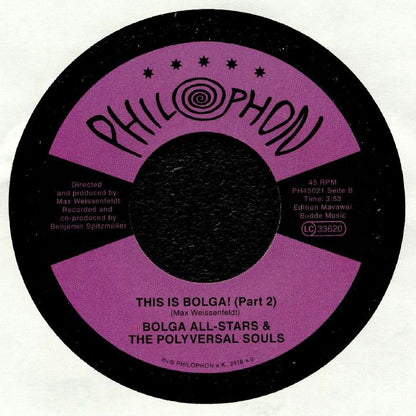 Bolga All-Stars & The Polyversal Souls – This Is Bolga Part 1 / Part 2 (7", Philophon, 2019) Back Cover