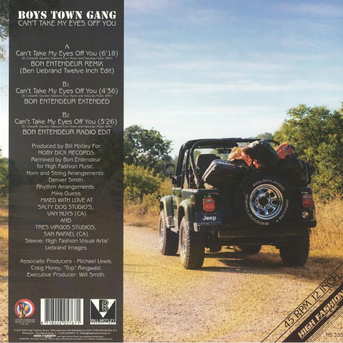 Bon Entendeur Presents Boys Town Gang – Can't Take My Eyes Off You (12", High Fashion Music, 2026) Back Cover