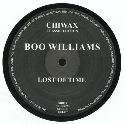 Boo Williams – Lost Of Time (2x12", Chiwax Classic Edition, 2026) Front Cover
