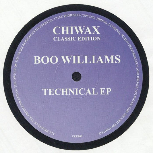 Boo Williams – Technical EP (12", Chiwax Classic Edition, 2025) Front Cover
