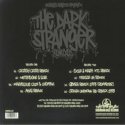 Boogie Times Tribe – The Dark Stranger (Remixes) (12"+12", Glow In The Dark, Suburban Base Records, 2025) Back Cover