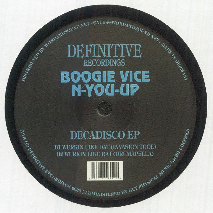 Boogie Vice , N-You-Up – Decadisco EP (12", Definitive Recordings, 2026) Back Cover