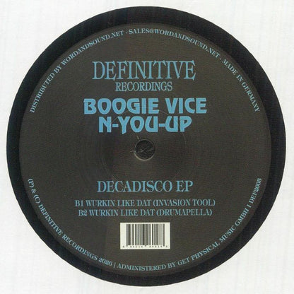 Boogie Vice , N-You-Up – Decadisco EP (12", Definitive Recordings, 2026) Back Cover
