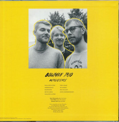 Bowman Trio – Persistence (LP, Sun Yellow, We Jazz, 2019) Back Cover