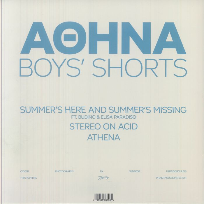 Boys' Shorts – Athena EP (12", Phantasy Sound, 2025) Back Cover