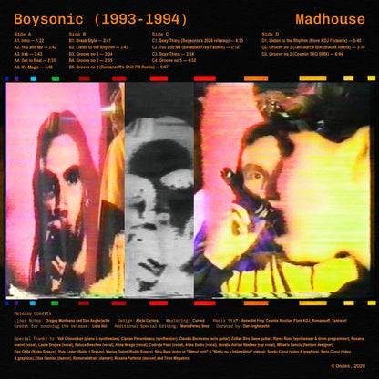 Boysonic – Madhouse (2xLP, gatefold, Ondes, 2026) Back Cover
