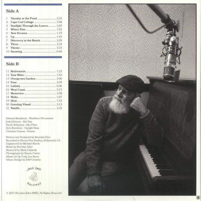 Brendan Eder Ensemble , Edward Blankman – Cape Cod Cottage (LP, Gatefold, Jazz Dad Records, 2025) Back Cover